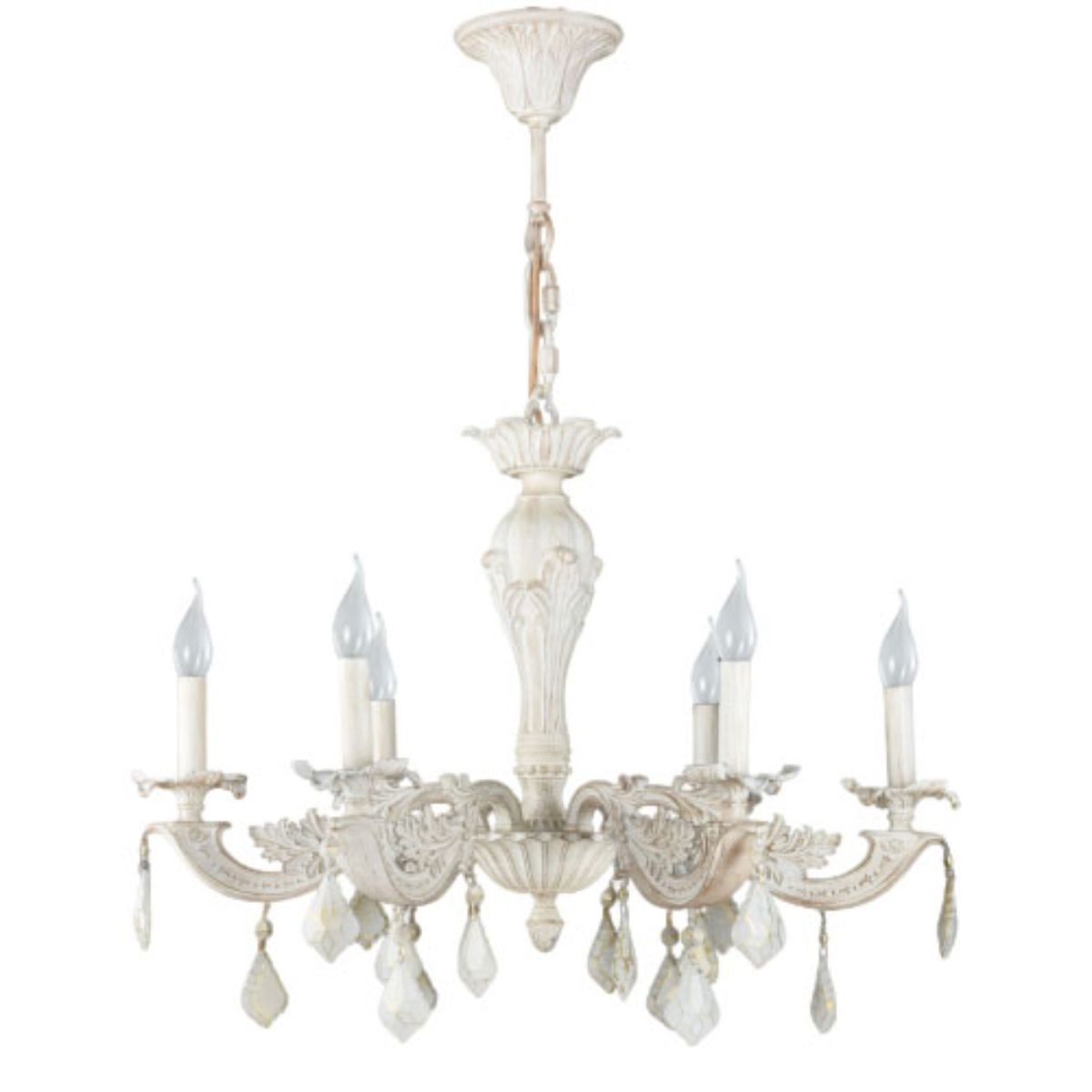 alex 6 Lights White Chandelier