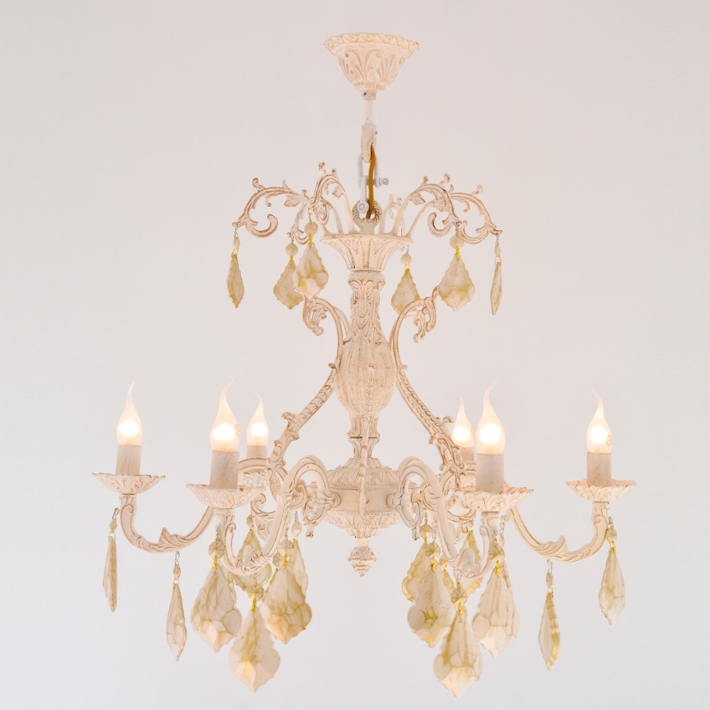 bever 6 Lights Whitey Chandelier