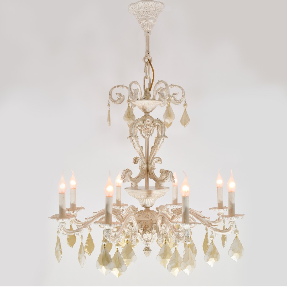 luxurious wavey  8 Lights Whitey Chandelier