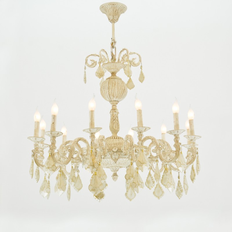 grand 12 Lights Whitey Chandelier