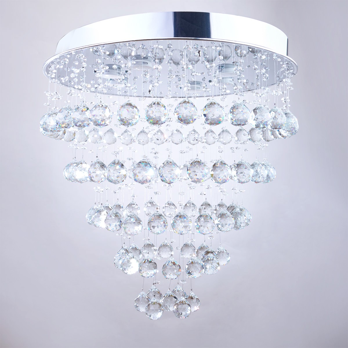 rainfall 6 Lights Chrome Chandelier