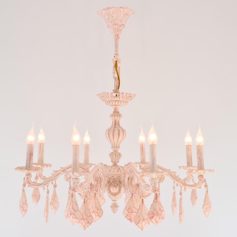 wavey rose 8 Lights Whitey Rose Chandelier