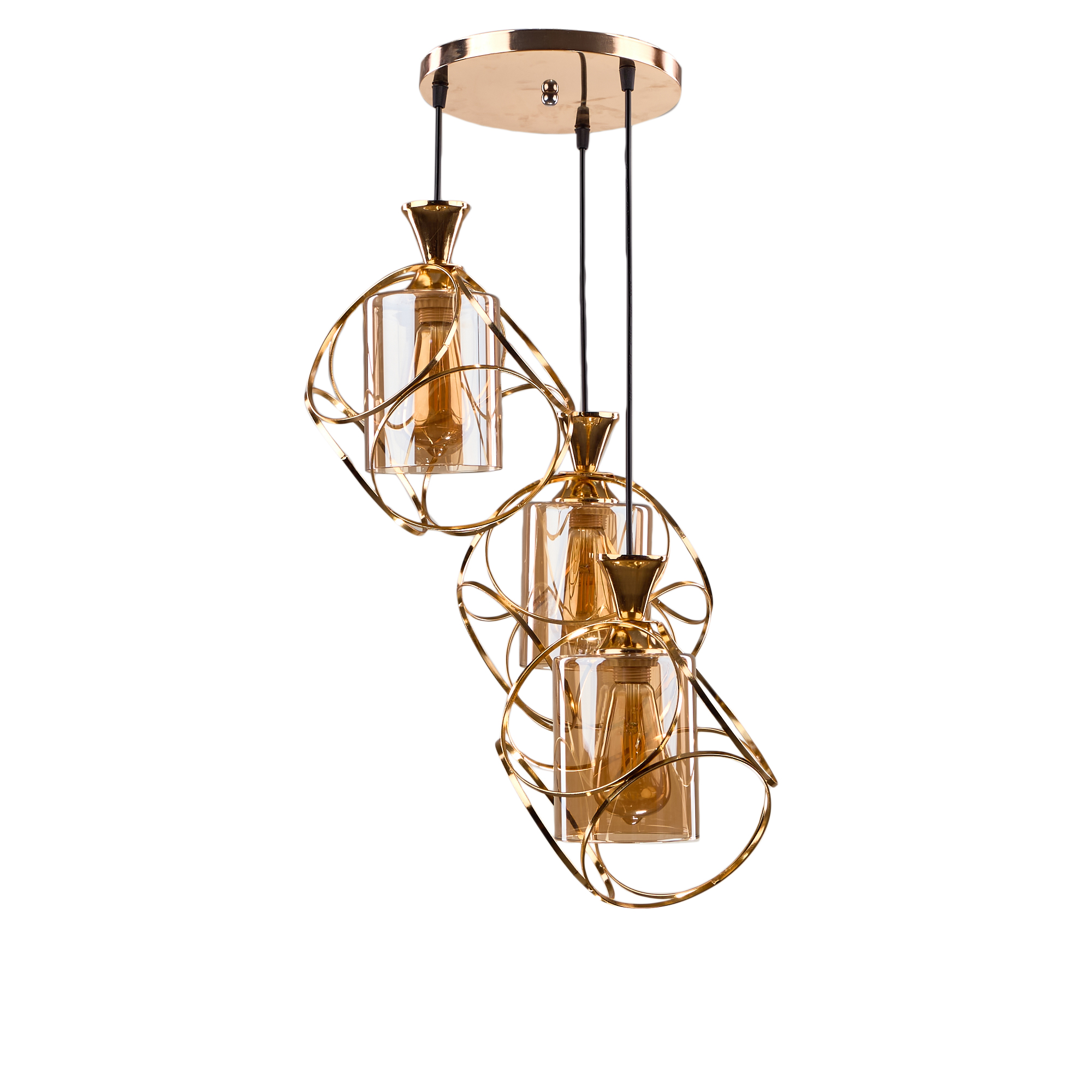 Monto L 3 Light Gold Pendant