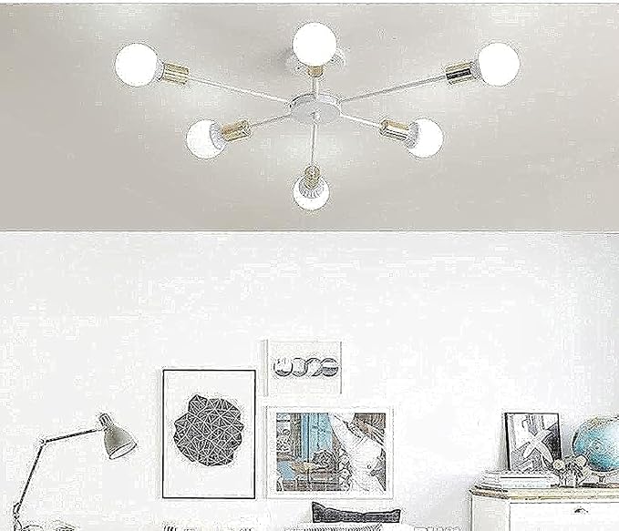 Steco chandelier - 6 branches - White