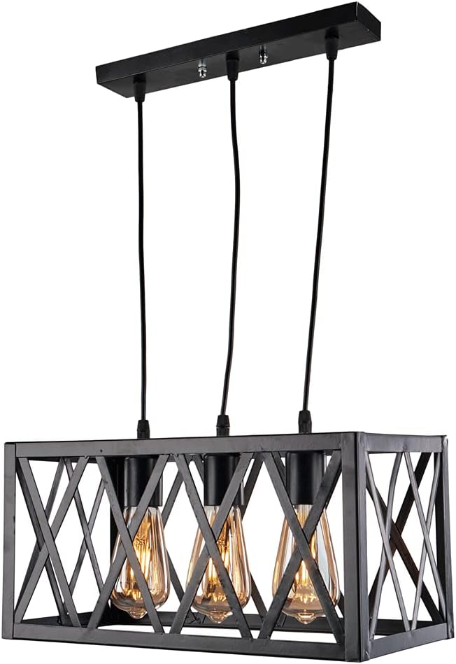 Black Modern Rectangular ceiling lamp