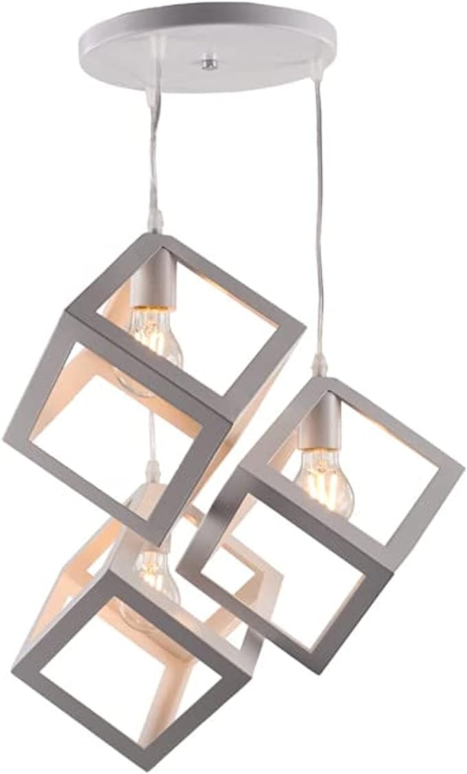 White Triple Ceiling Hanging Square Ceiling Pendants