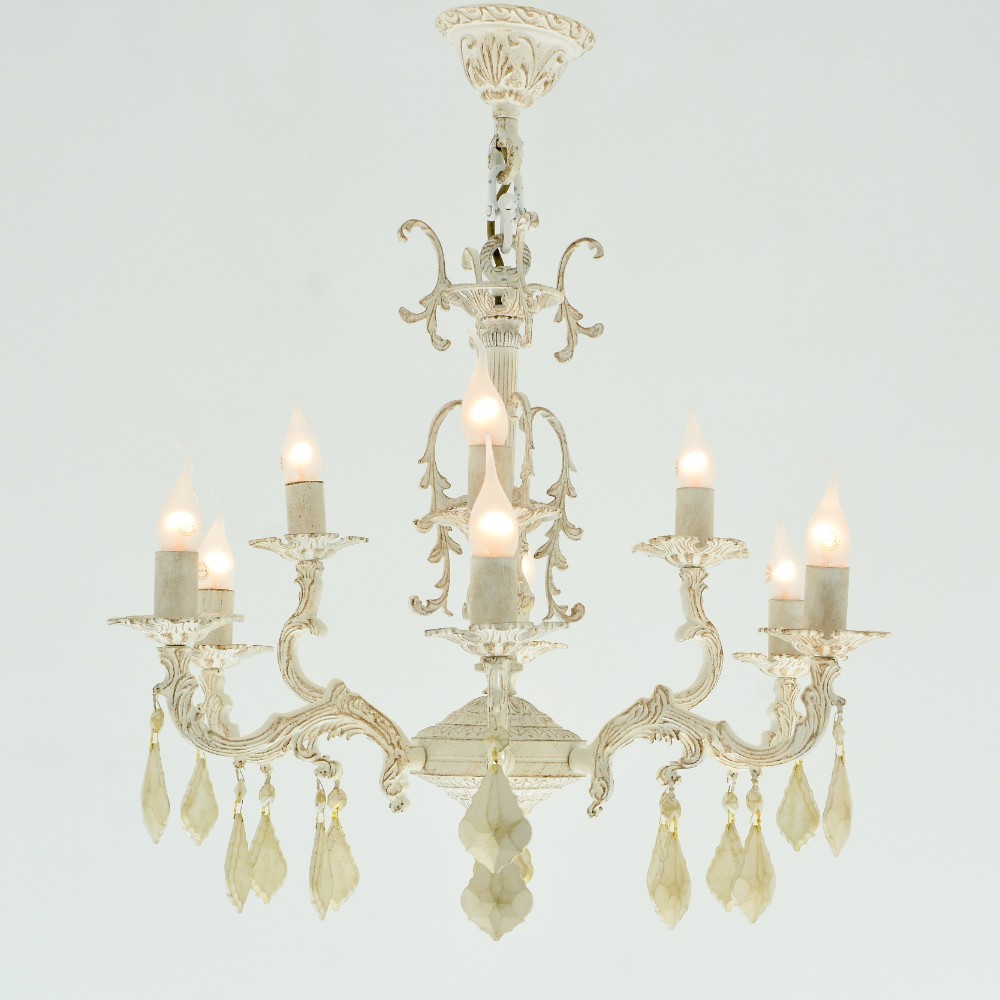 prase 9 Lights Whitey Chandelier