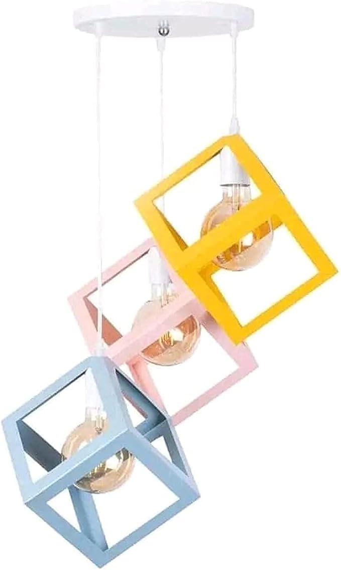 Modern MULTI COLORED square Roof Chandelier