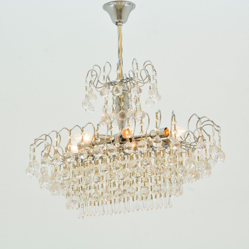 flowless 6 Lights Chrome Chandelier