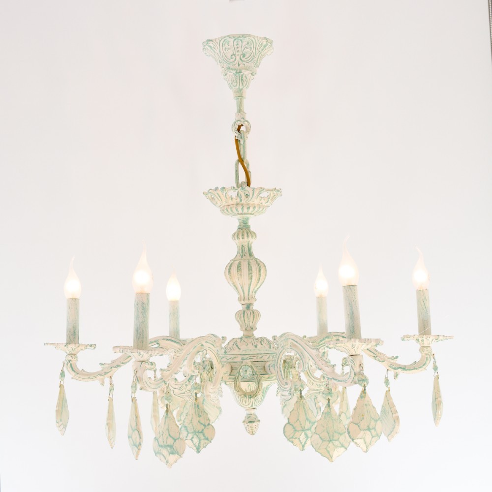 wavey  6 Lights Whitey Turquoise Chandelier