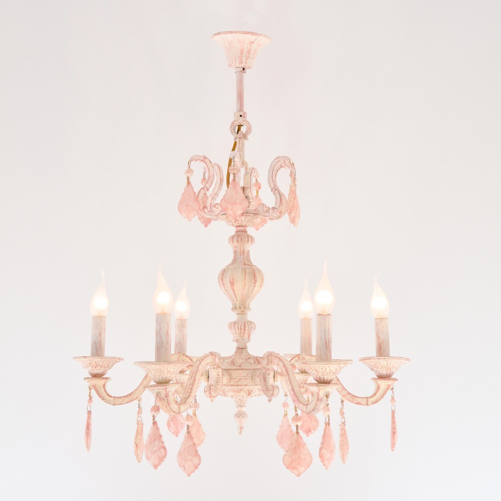 rocket  6 Lights Whitey Rose Chandelier