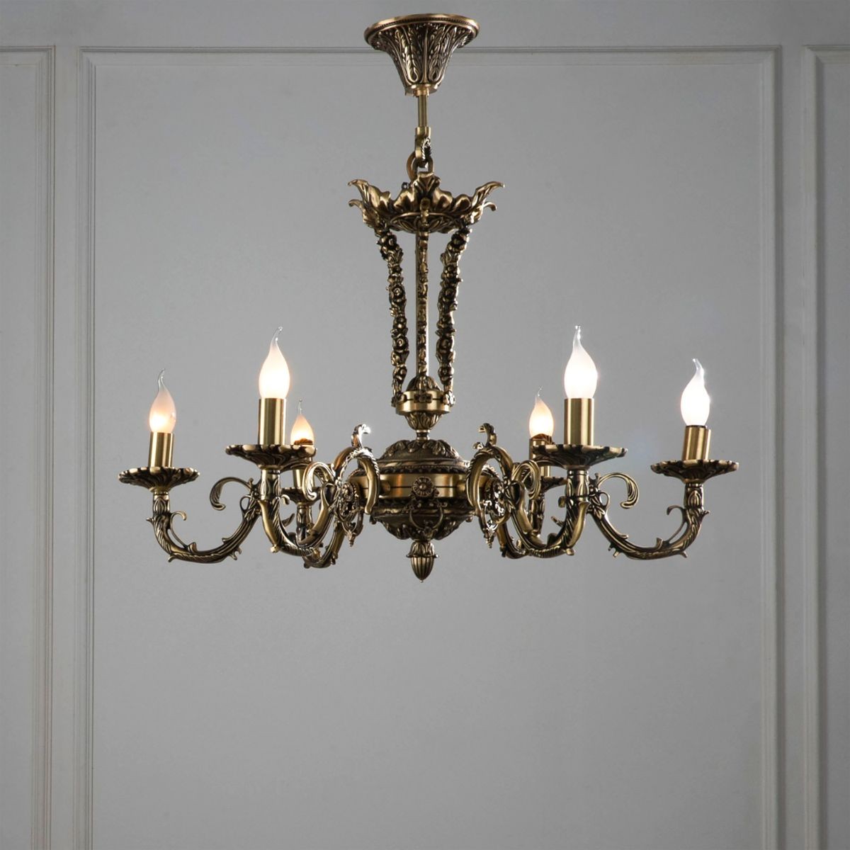 panther6 Lights Bronze Chandelier