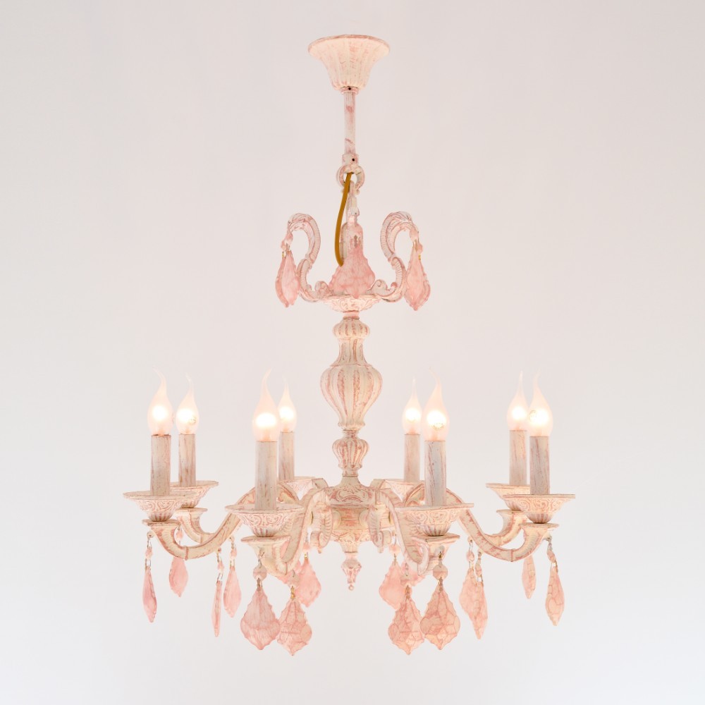 rocket  8 Lights Whitey Rose Chandelier