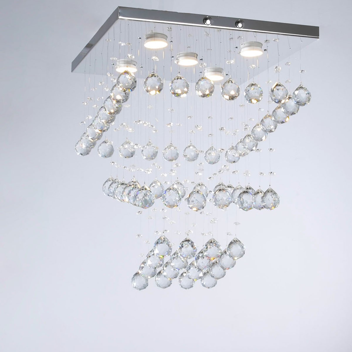 multi layered 5 Lights Chrome Chandelier