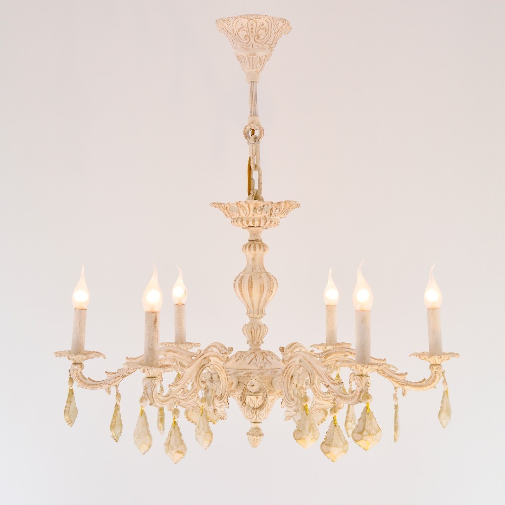 wavey  6 Lights Whitey Chandelier