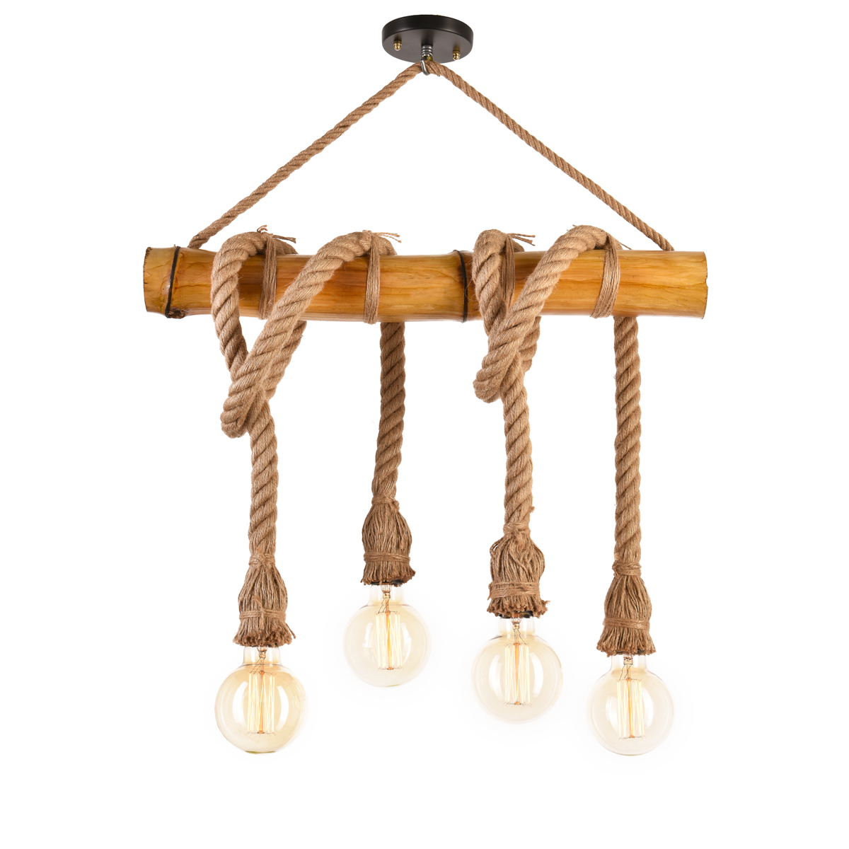 Bamboo anchor rope vintage pendant light