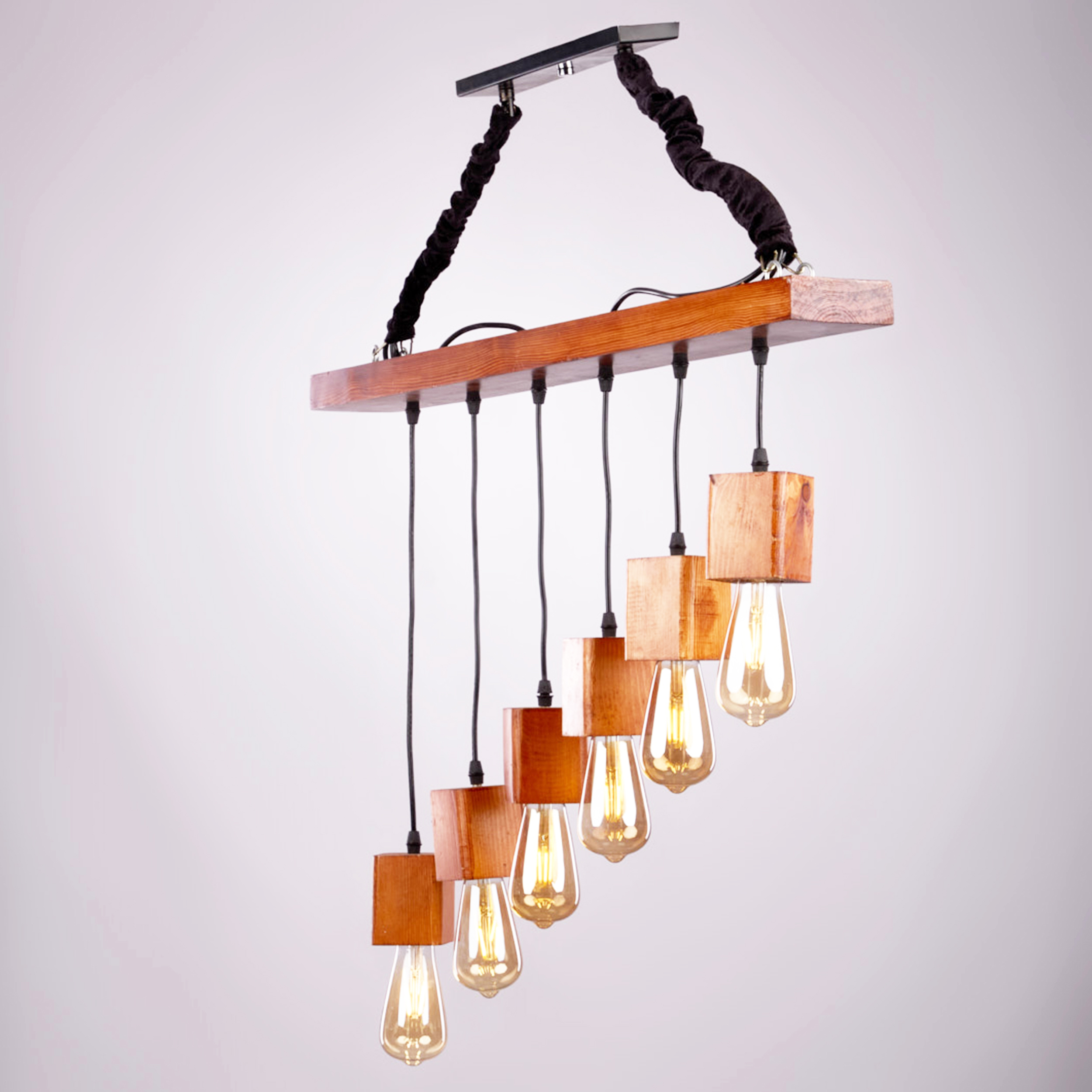 Stando 6 Lights Wooden Pendant