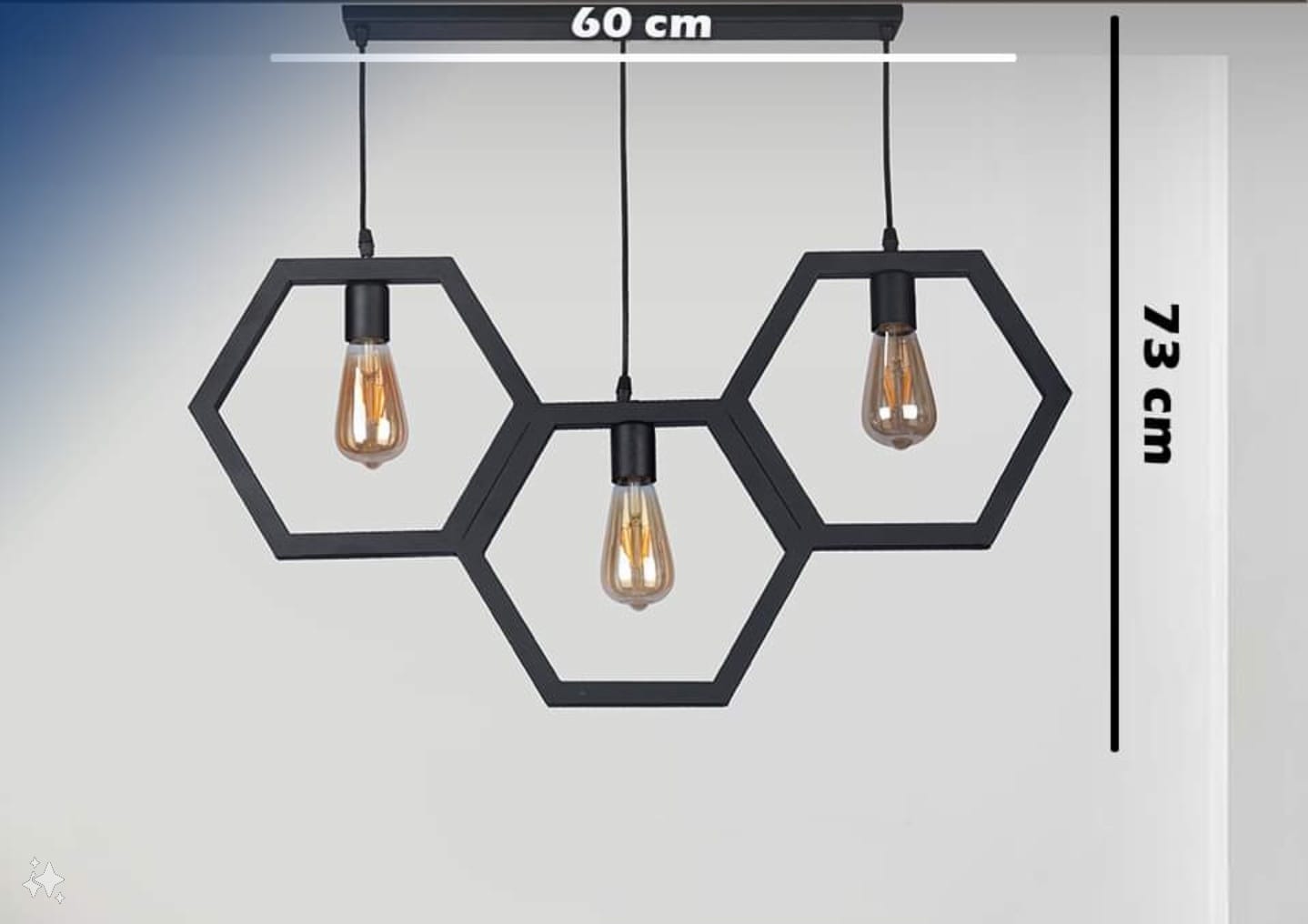 Modern hexagonal Black Roof Chandelier