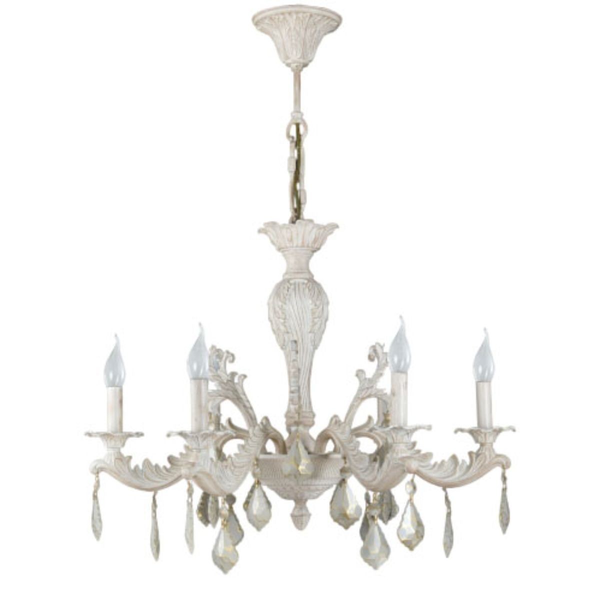 sillio 6 Lights White Chandelier