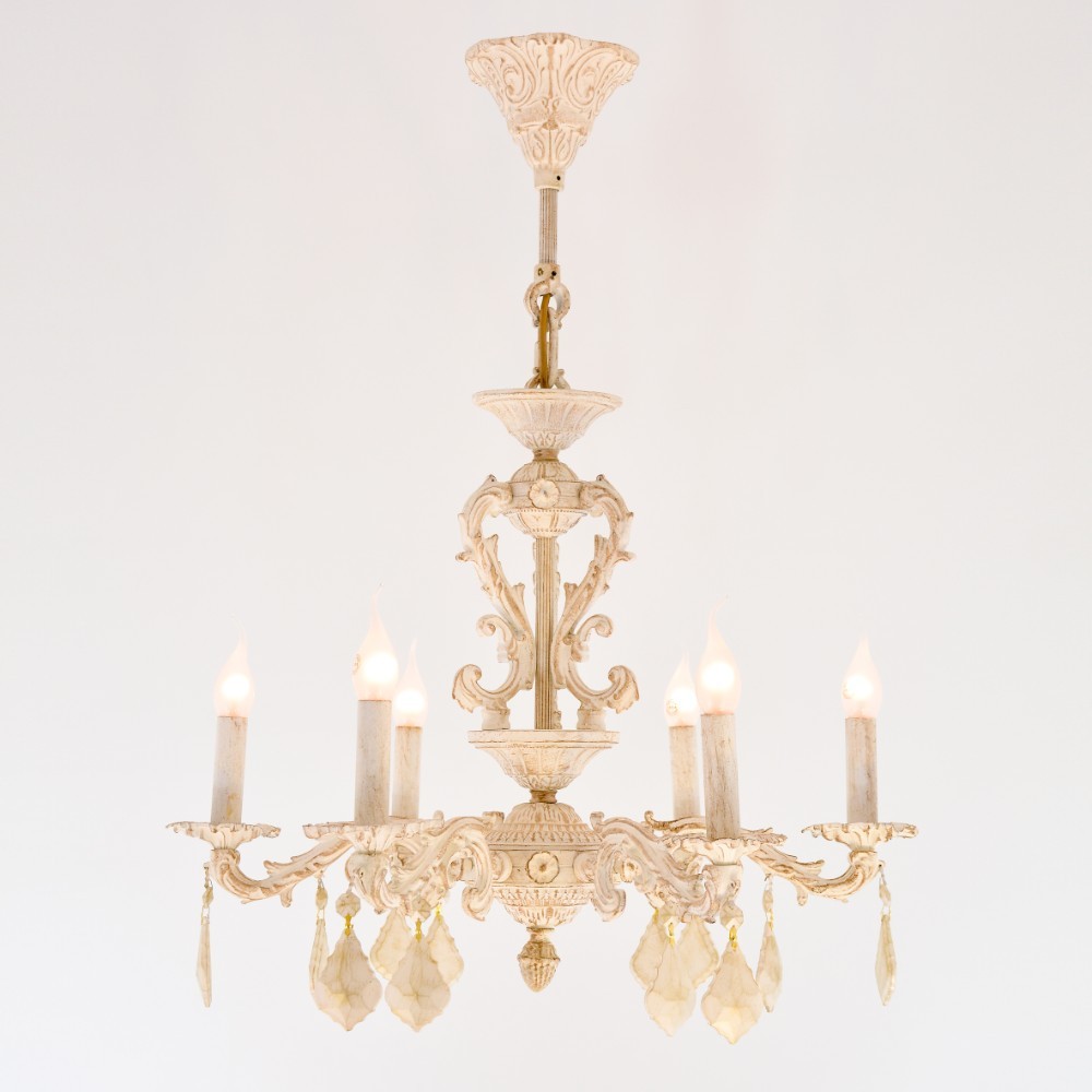 wavey rose  6 Lights Whitey Chandelier