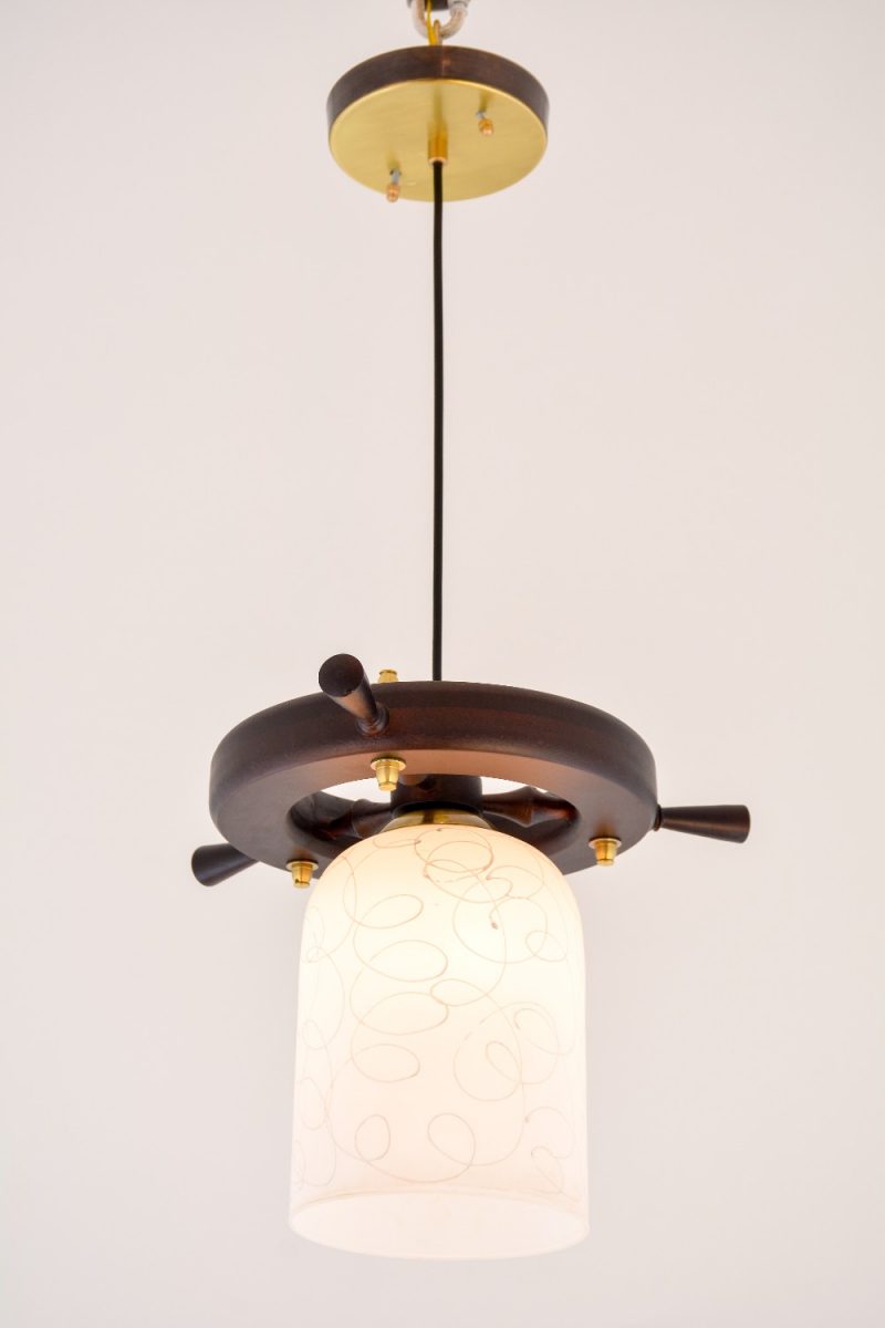 Marine 1 Light Wood Brown Pendant