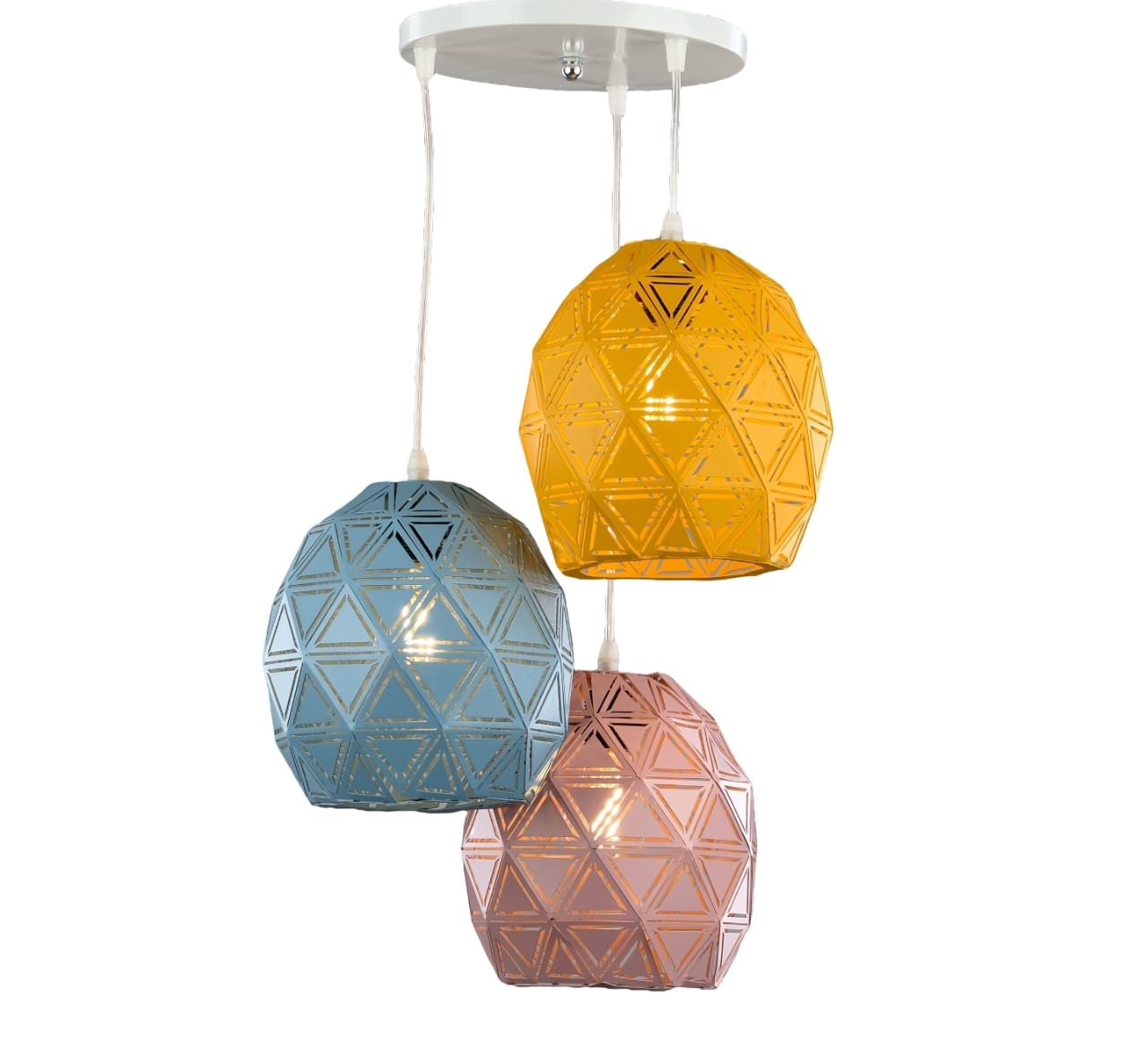 Modern Atomic Pendant with 3 Bulbs,