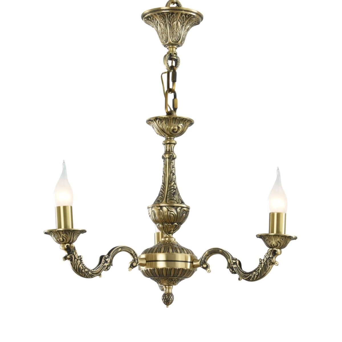 grand 3 Lights Gold Chandelier