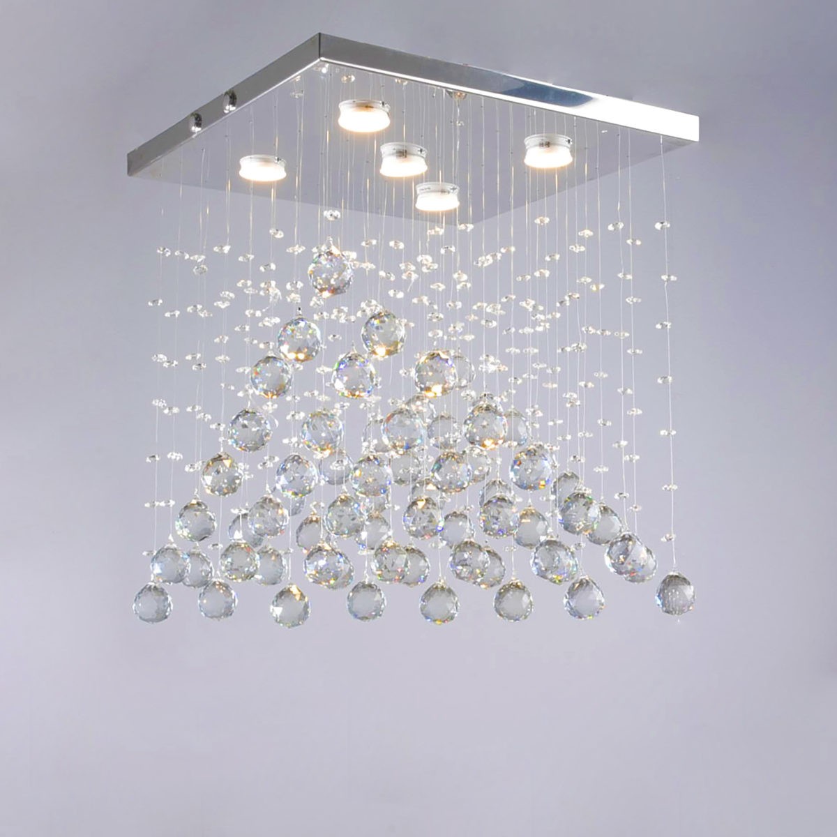 pyramid shaped 5 Lights Chrome Chandelier